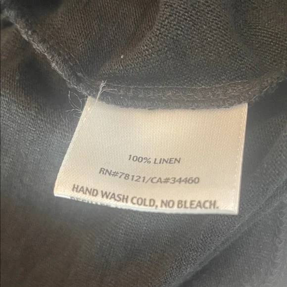 Eileen Fisher Black 100% Linen Pullover black Top Short Sleeve women’s size XL - Picture 9 of 9